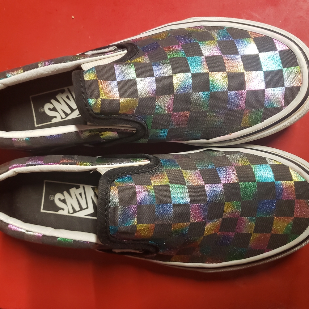 Vans Kids Multicolor Checkered Slip-On Shoes